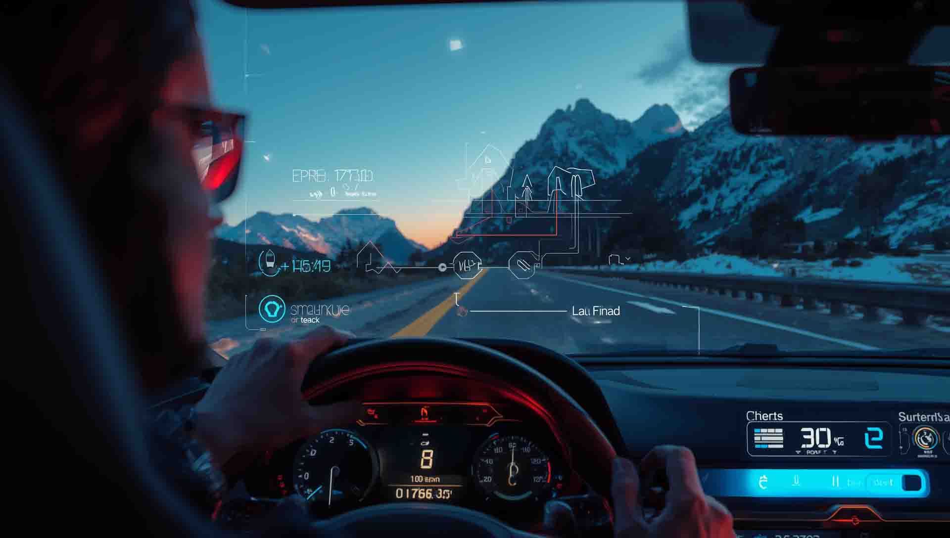 Pare-brise intelligent avec affichage holographique véhicule